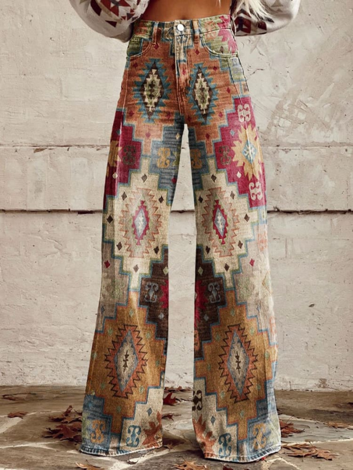 Angela | Boho Vintage Wide-Leg Pants