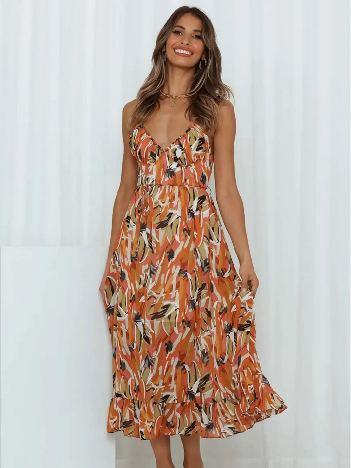 Julia™ | Stylish Colorful Midi Dress for a Lively Look