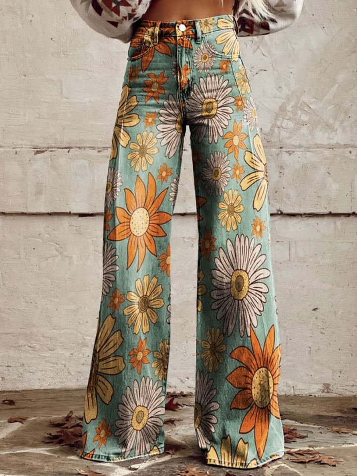 Nikki™ | Vintage Wide-Leg Floral Pants