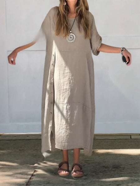 Luxe Linen-Cotton Dress for Women