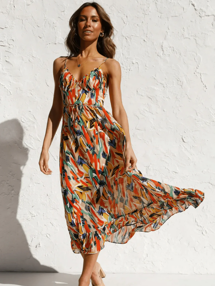 Julia™ | Stylish Colorful Midi Dress for a Lively Look