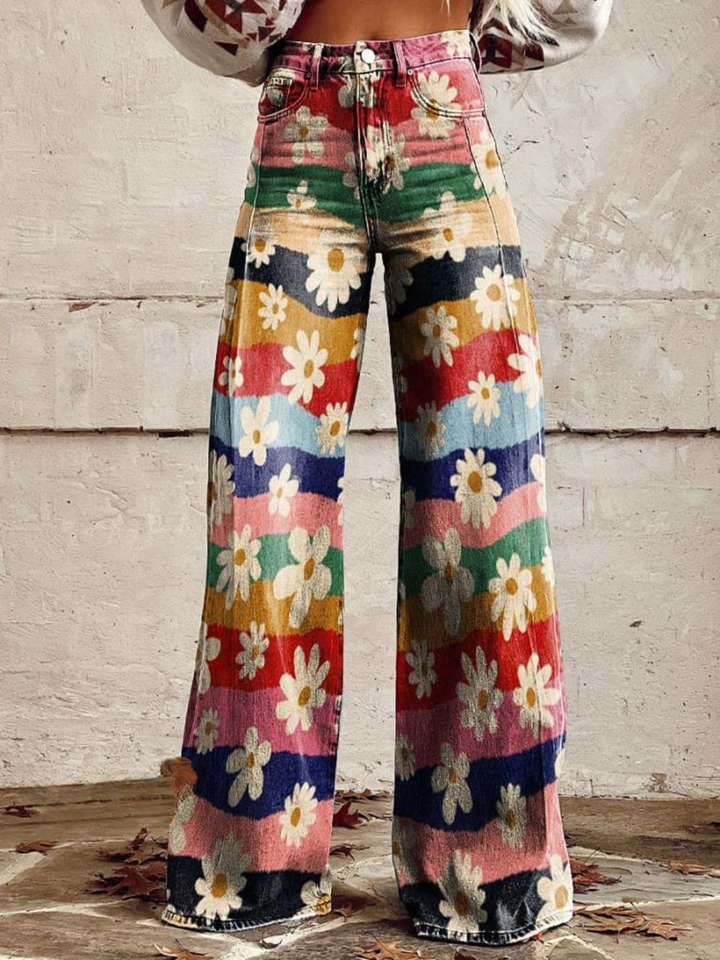 May™ | Retro Wide-Leg Floral Pants