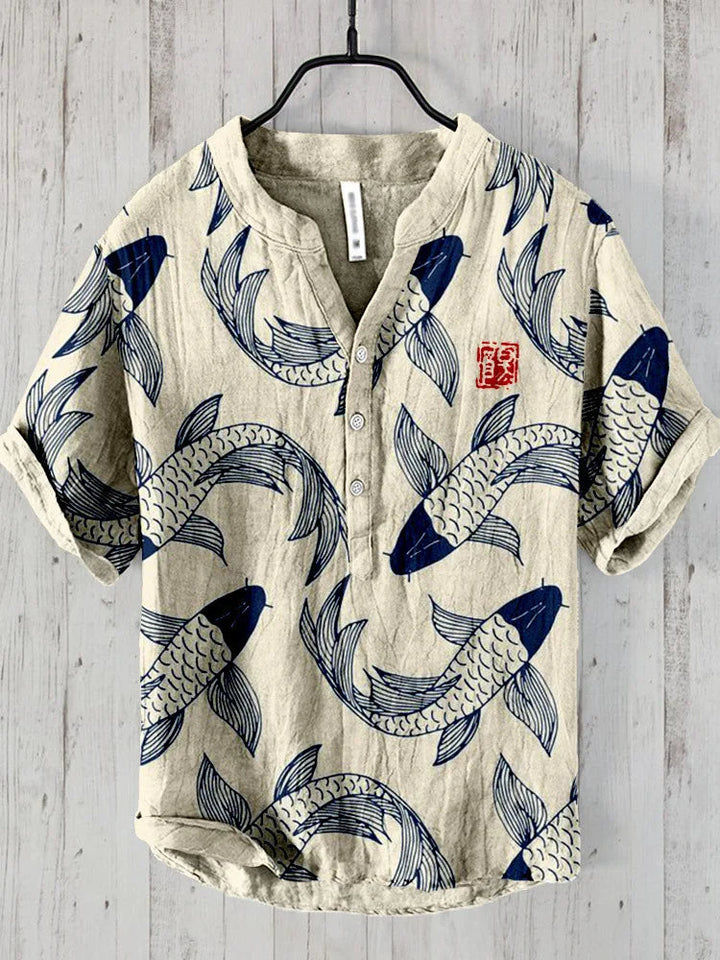 Lester™ | Men's Vintage Fish Art Shirt