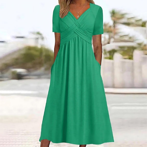 Raelynn™ | Chic Crossover Maxi Dress for a Timeless Look