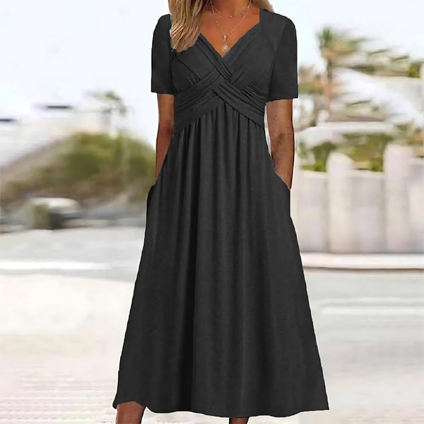 Raelynn™ | Chic Crossover Maxi Dress for a Timeless Look