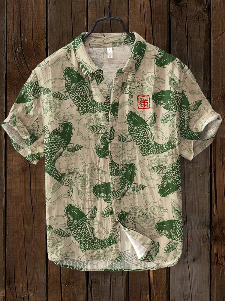 Lester™ | Men's Vintage Fish Art Shirt