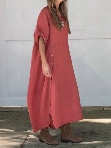 Luxe Linen-Cotton Dress for Women