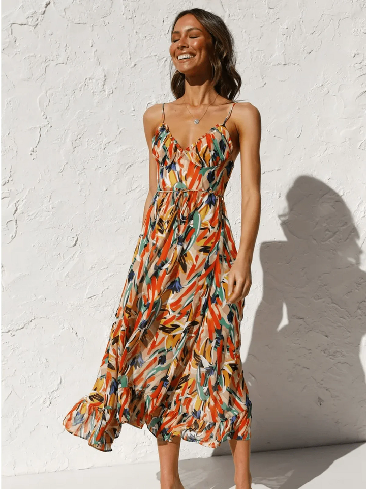 Julia™ | Stylish Colorful Midi Dress for a Lively Look