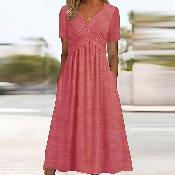 Raelynn™ | Chic Crossover Maxi Dress for a Timeless Look