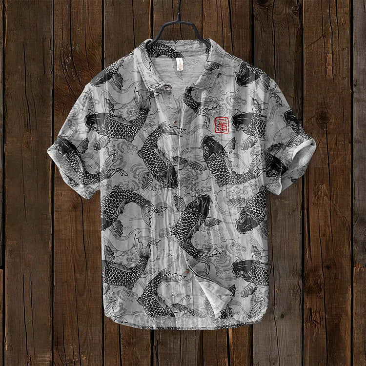 Lester™ | Men's Vintage Fish Art Shirt