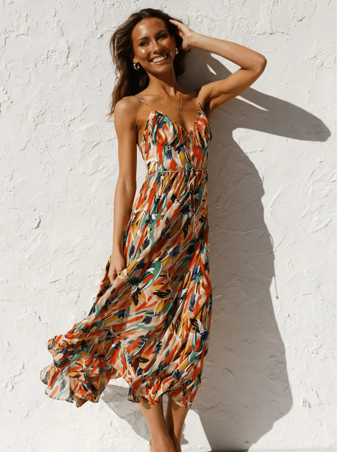 Julia™ | Stylish Colorful Midi Dress for a Lively Look