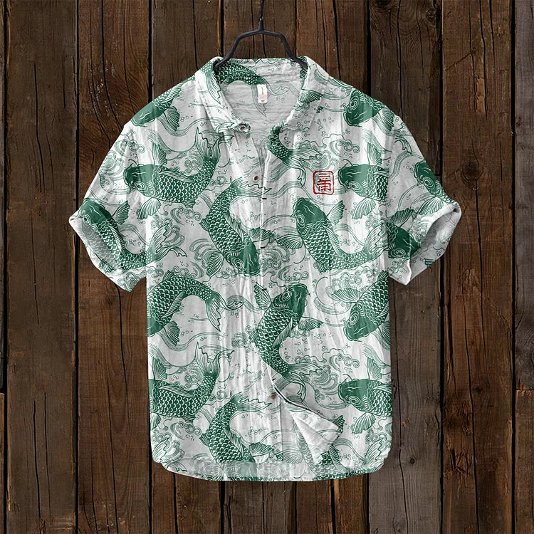 Lester™ | Men's Vintage Fish Art Shirt