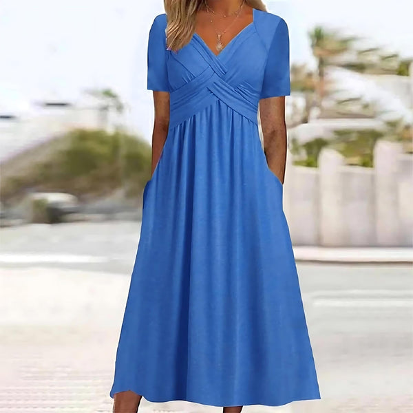 Raelynn™ | Chic Crossover Maxi Dress for a Timeless Look