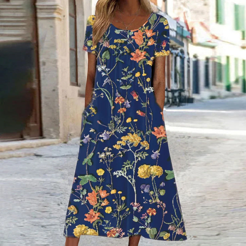 Maria™ | Beautiful Floral Dress with Flattering Belly Coverage