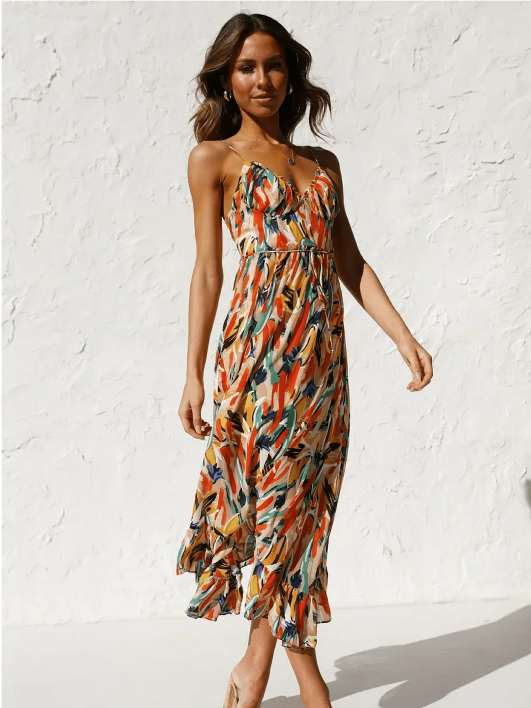 Julia™ | Stylish Colorful Midi Dress for a Lively Look