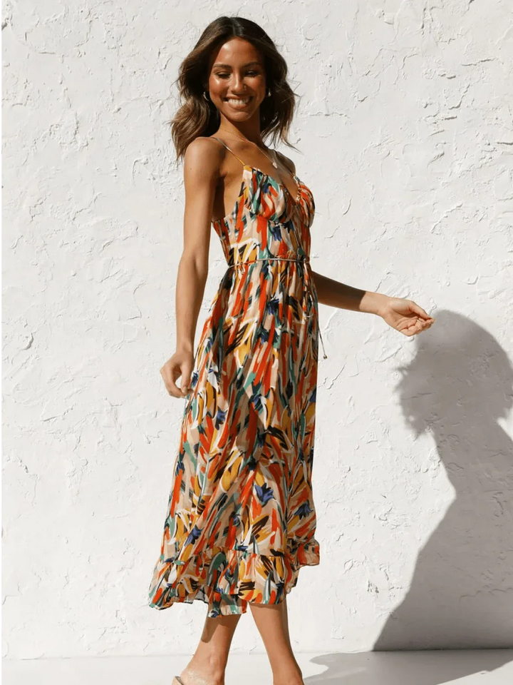 Julia™ | Stylish Colorful Midi Dress for a Lively Look