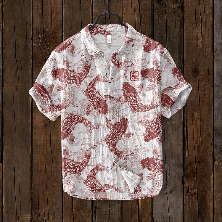 Lester™ | Men's Vintage Fish Art Shirt