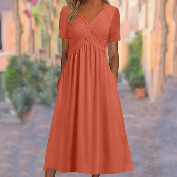 Raelynn™ | Chic Crossover Maxi Dress for a Timeless Look