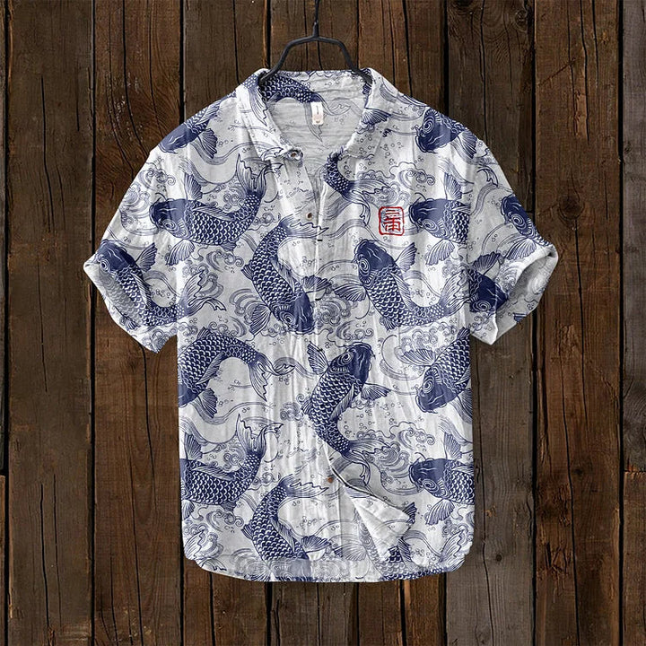 Lester™ | Men's Vintage Fish Art Shirt