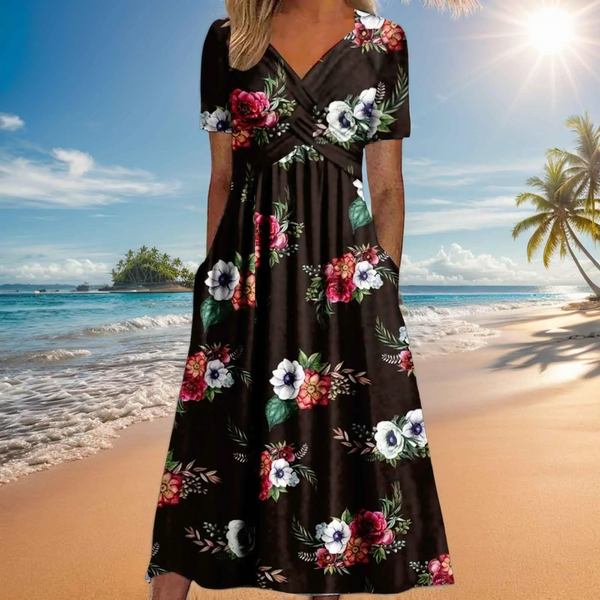 Raelynn™ | Chic Crossover Maxi Dress for a Timeless Look