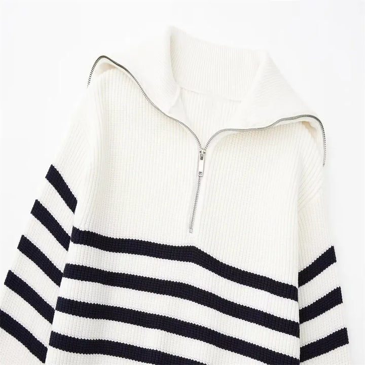 Penelope™ | Women's Striped Zip Up Sweater