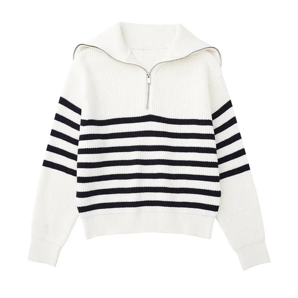 Penelope™ | Women's Striped Zip Up Sweater