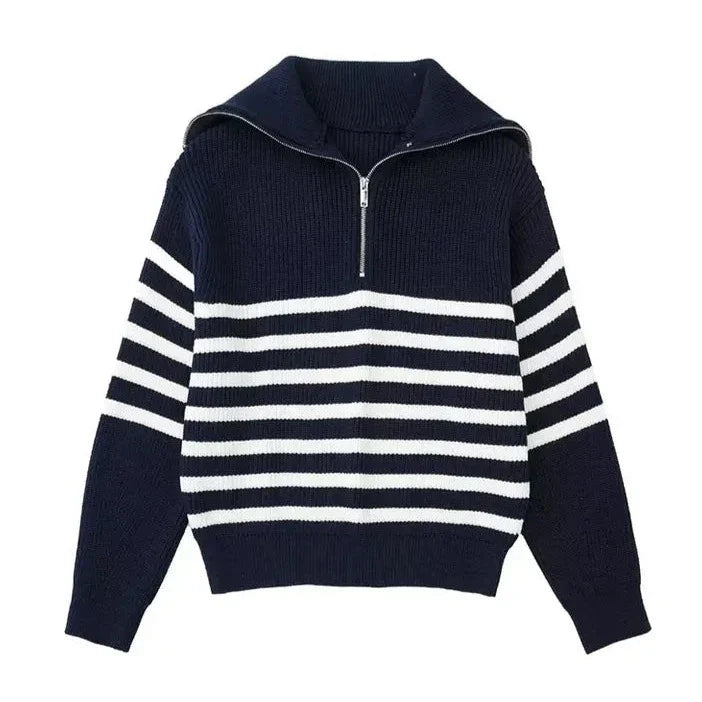 Penelope™ | Women's Striped Zip Up Sweater