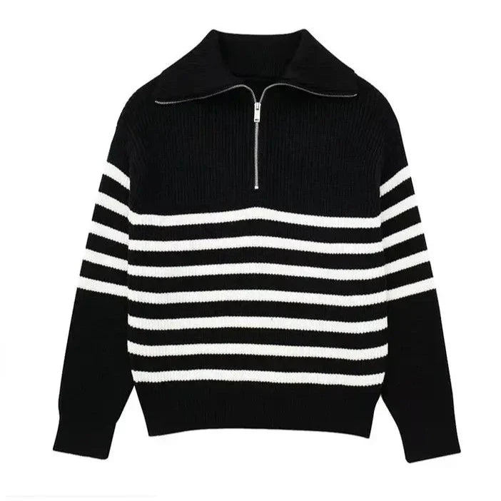 Penelope™ | Women's Striped Zip Up Sweater